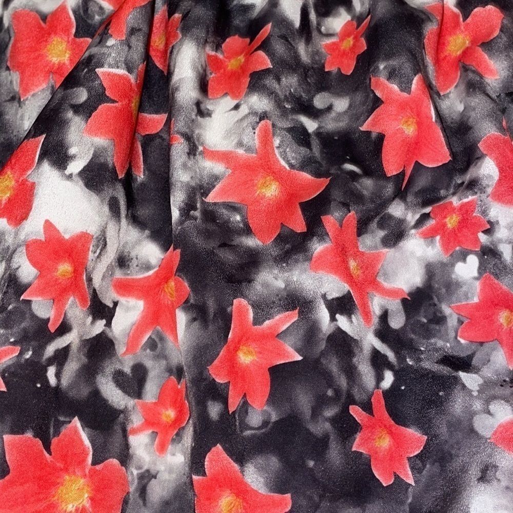 Strapless Red Floral Mini Dress - Picture 3 of 7